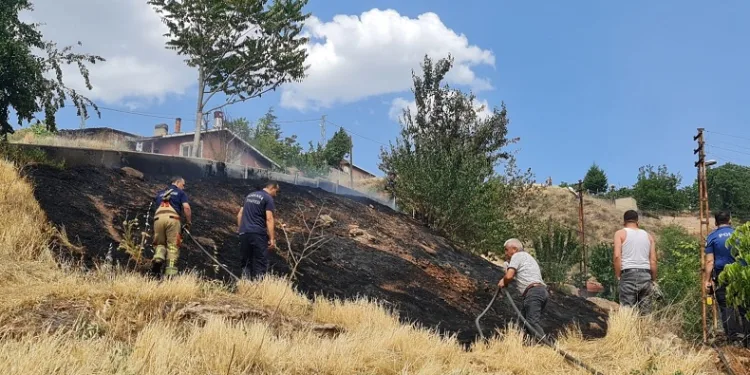 Ankara’da otluk alanda yangın