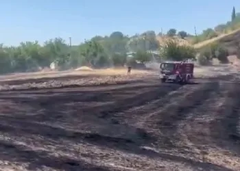 Köy yakınında çıkan yangın korkuttu