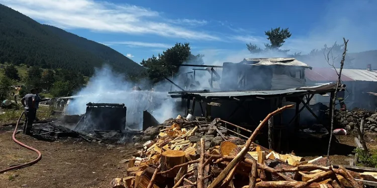 Bolu’da yangın: Ev ve müştemilat küle döndü