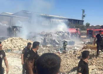 Geri dönüşüm fabrikasında korkutan yangın