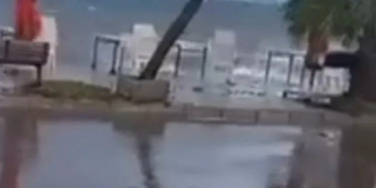 Gemlik Sahili dev dalgalara teslim oldu!