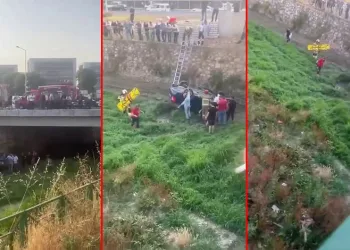 Bursa’da direksiyon hakimiyetini kaybedip dereye uçtu