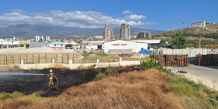 Arsuz’da otluk alanda çıkan yangın söndürüldü
