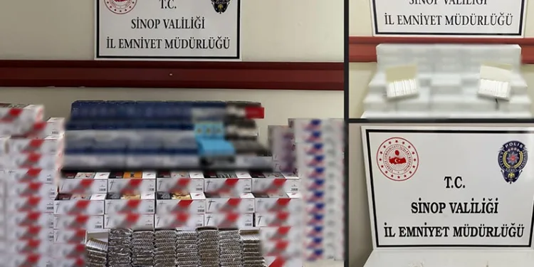 Sinop’ta 76 bin 700 makaron ele geçirildi