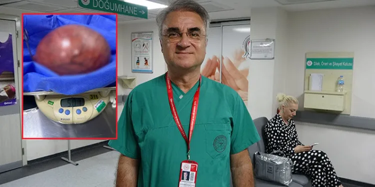 Karın ağrısı şikayeti ile gitti, rahminden 5,5 kilo kitle çıktı