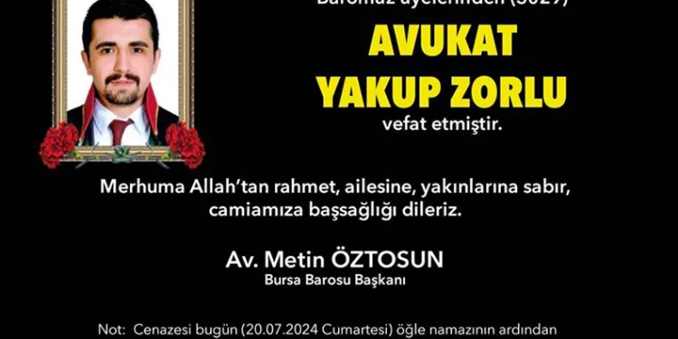 Bursa Barosu’nun acı günü