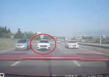 Bursa’da makas atıp trafiği tehlikeye soktu
