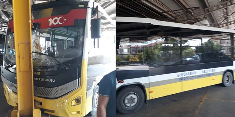 Kendi kendine harekete geçen otobüs, şoförlere çarptı