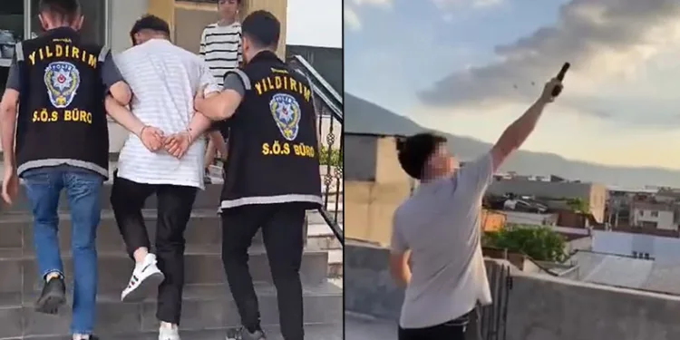 Çatıdan havaya defalarca ateş açmıştı, yakalandı
