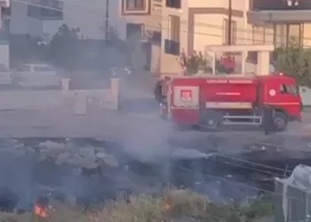Evlere yakın çıkan yangın korkuttu