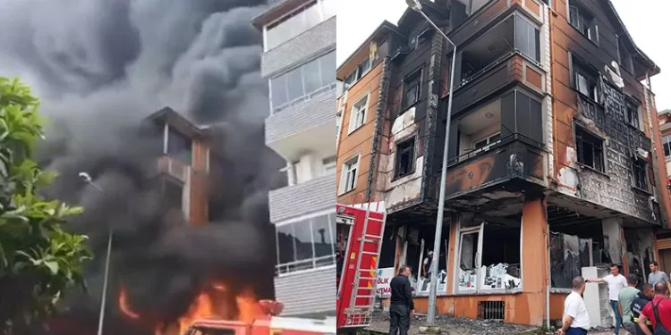 Patlayan çamaşır makinesi apartmanı harabeye çevirdi