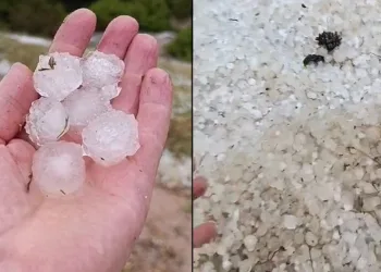 Kütahya’da ceviz büyüklüğünde dolu yağdı