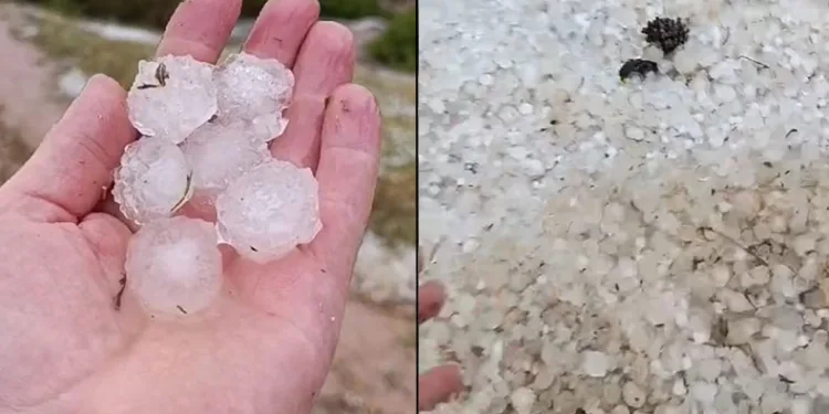 Kütahya’da ceviz büyüklüğünde dolu yağdı
