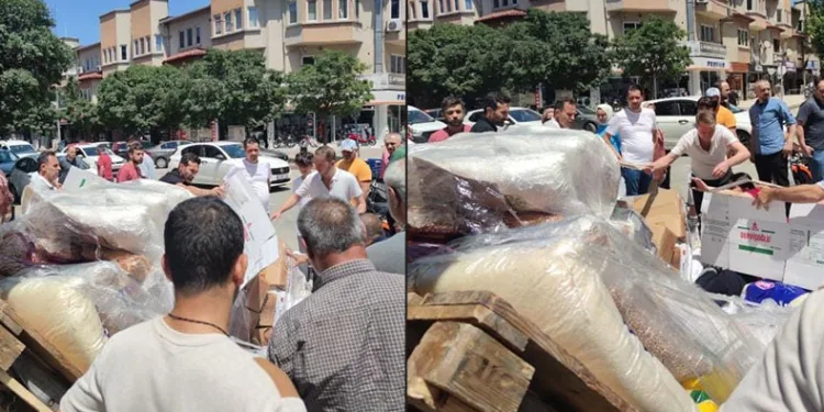 Gıda ürünlerinin üzerine düştüğü işçi yaralandı
