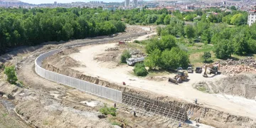 Elazığ’da taşkın koruma inşaat çalışmaları sürüyor