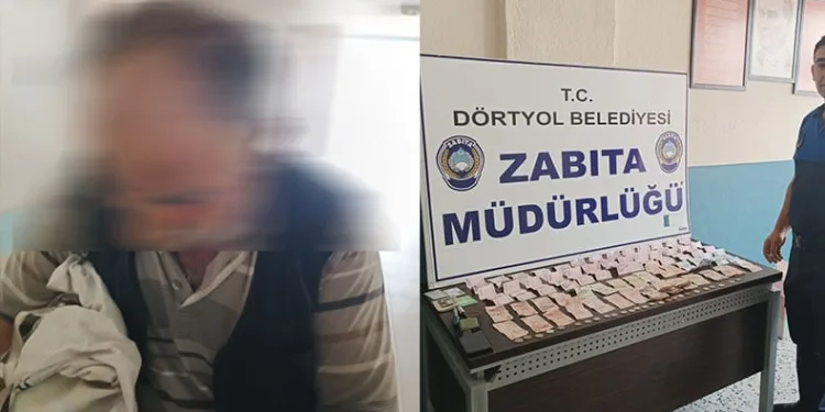 Dilencinin üzerinden 5 bin TL para çıktı