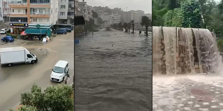 Bursa’da yollar dereye, merdivenler şelaleye döndü