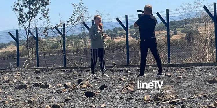 Line Tv ekibi yangın bölgesinde
