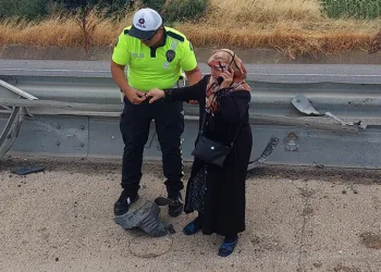 Devrilen araçtan burnu bile kanamadan çıktılar
