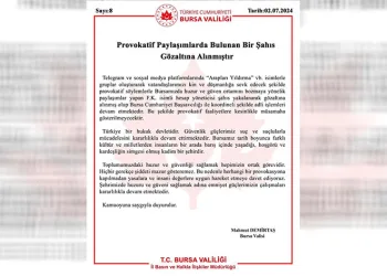 Bursa’da provokasyona gözaltı