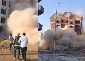 17 katlı binanın yerle bir olma anı kamerada