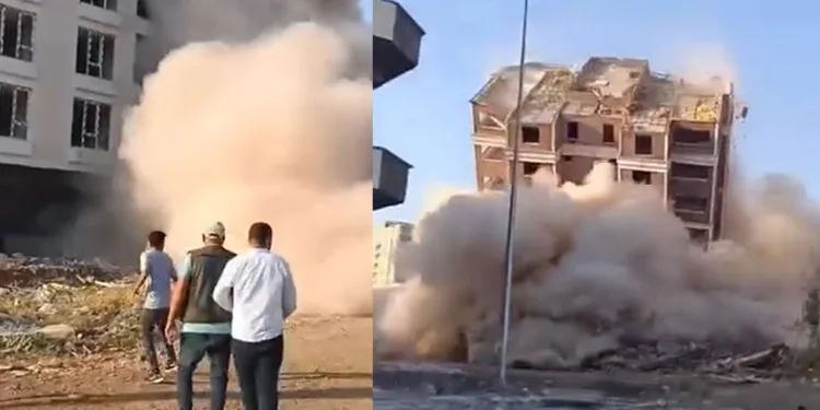 17 katlı binanın yerle bir olma anı kamerada