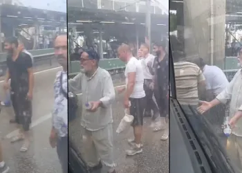 Bursa’da sağanak yağışta yolda kalanlar otobüsün önünü kesti