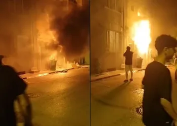Bursa’da, 4 katlı binadakiler korku dolu anlar yaşadı