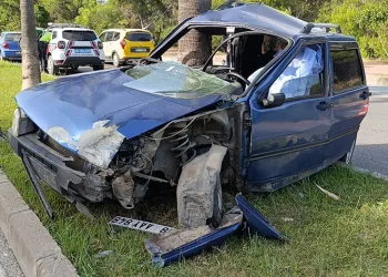 Palmiyeye çarpan araç sürücüsü hayatını kaybetti