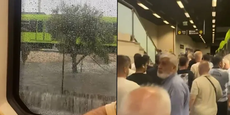 Bursa’da sağanak yağış metro seferlerini de durdurdu
