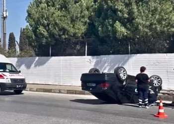 Takla atan otomobilin sürücüsü ortadan kayboldu