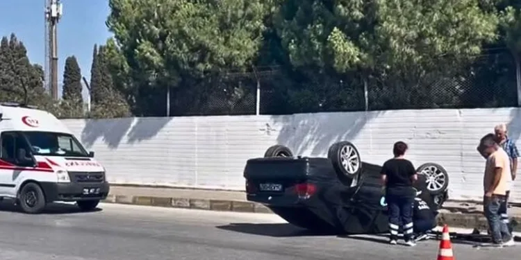 Takla atan otomobilin sürücüsü ortadan kayboldu