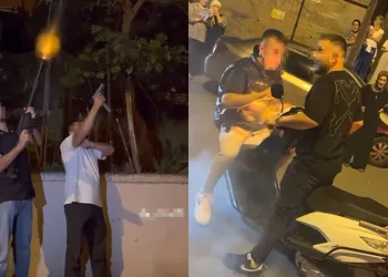 Beykoz’da uzun namlulu silahlarla asker eğlencesi kamerada