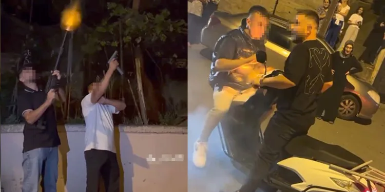 Beykoz’da uzun namlulu silahlarla asker eğlencesi kamerada