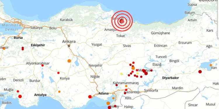 Samsun’da 3.4 büyüklüğünde deprem