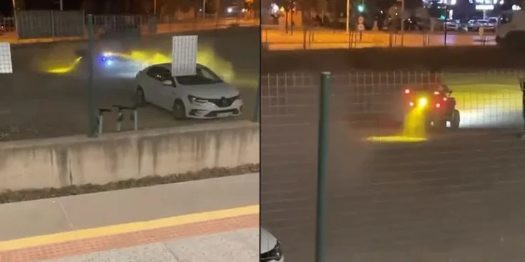 Bursa’da arazi aracıyla dakikalarca drift attı
