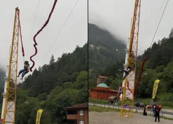 İnsan sapanında yürekleri ağza getiren kaza