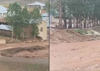 Saray’da sel: Ekili alanlar zarar gördü