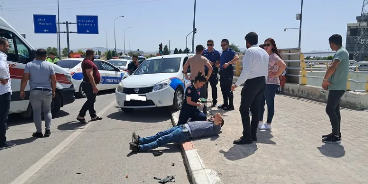 Karaman’da 2 otomobil çarpıştı: 2 yaralı