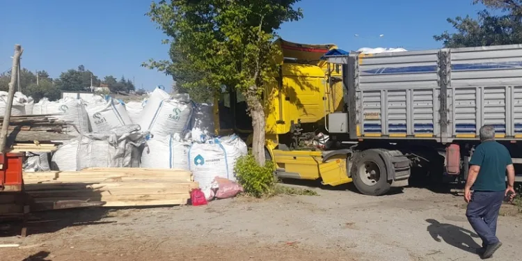 Refüjü aşan tır iş yerine daldı