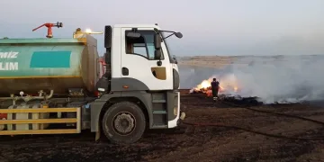 Tekirdağ’da anız yangını
