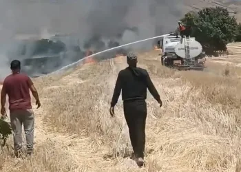 Elazığ’da tarlada çıkan anız yangını söndürüldü