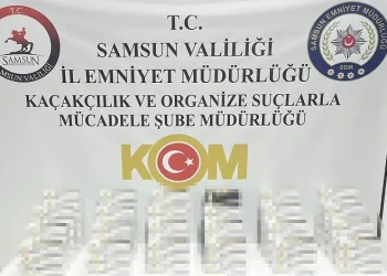 Samsun’da 21 bin 600 adet gümrük kaçağı makaron ele geçirildi