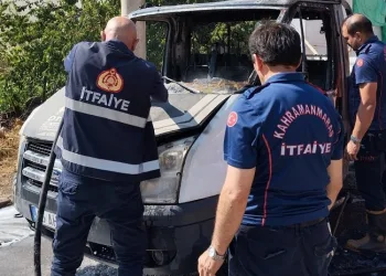 Kahramanmaraş’ta araç yangını