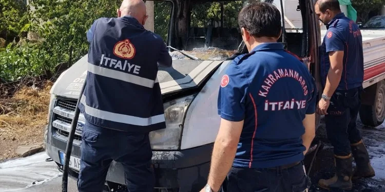 Kahramanmaraş’ta araç yangını