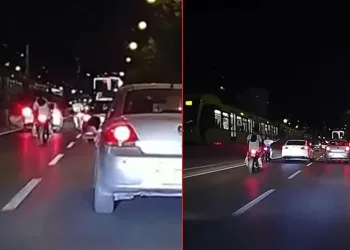 Bursa’da kontrollü şerit değiştiren aracın aynasını kırdı