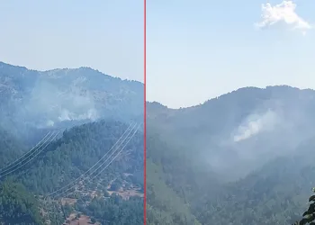 Orman yangınına müdahale eden helikopter düştü
