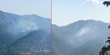 Orman yangınına müdahale eden helikopter düştü