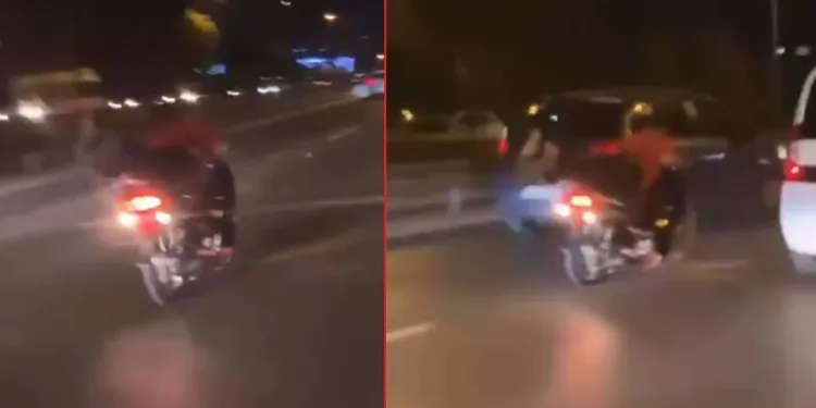 Bursa’da motosiklet sürücüsü canını hiçe saydı