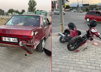 Bursa’da otomobil ile motosiklet çarpıştı: 4 yaralı